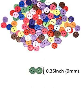 MauSong Yuvarlak Reçine Mini Tiny Düğmeler 9mm Dikiş Araçları Karışık Karışık Renk Dekoratif Düğme Scrapbooking Konfeksiyon DIY