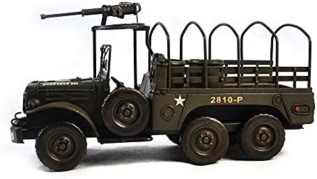 Lllunımon Retro Askeri Araç Modeli, Klasik Demir Ordu Yeşil Vintage El Sanatları Koleksiyon Araçlar Aile Arkadaşlar için Hediyeler