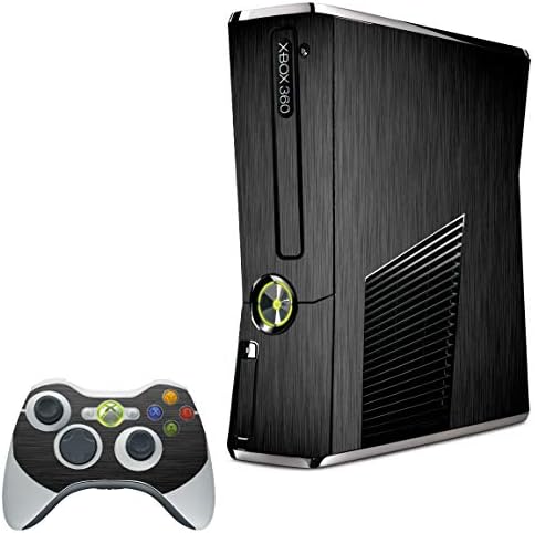 LidStyles Vinil Koruma Cilt Kiti Çıkartma Microsoft Xbox 360 Slim ile Uyumlu (Siyah Dikkat Sınırı)