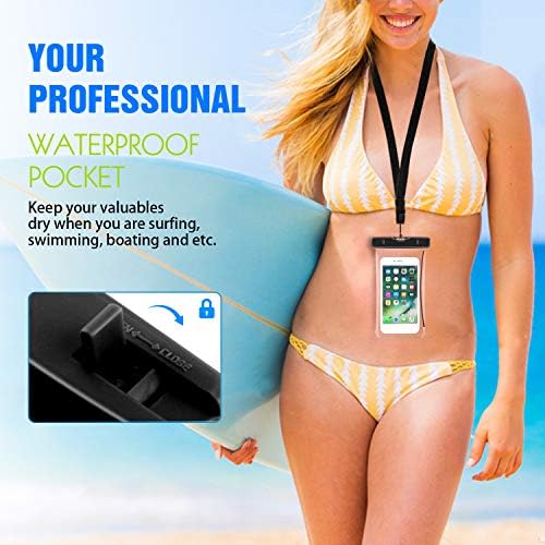 HeySplash Su Geçirmez Telefon Kılıfı, 2 Paketi IPX8 Wateproof Sualtı Cep Telefonu Kılıfı için Plaj SUP Banyo Kuru Çanta ile Kordon
