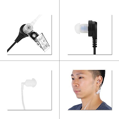 Zopsc 3.5 mm Kulaklık Ses Jakı Anti-Radyasyon Mono Dinlemek Sadece Akustik Tüp Kulaklık Kulaklık ile Klip, Yedek Kulaklık için