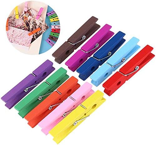 Hovico 50 pcs Renkli Clothespins Giyim Pins Ahşap-Clothespins için Fotoğraflar Resimler El Sanatları Renk Yakın Pin Ahşap Giyim