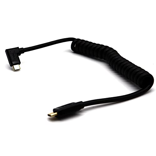 Sarmal Tip C Kablo, MOTONG USB 3.1 C'den USB 3.1 C'ye Kablo, Sarmal Tip C Erkek Tip C Erkek 90 Derece Kablo Kablosu Dizüstü/Tablet/Akıllı