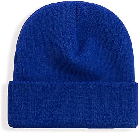 Exemaba Unisex Örgü Manşet Bere Şapka, Düz Renk Kış Sıcak Örme Kayak Kafatası Kap Erkekler Kadınlar için