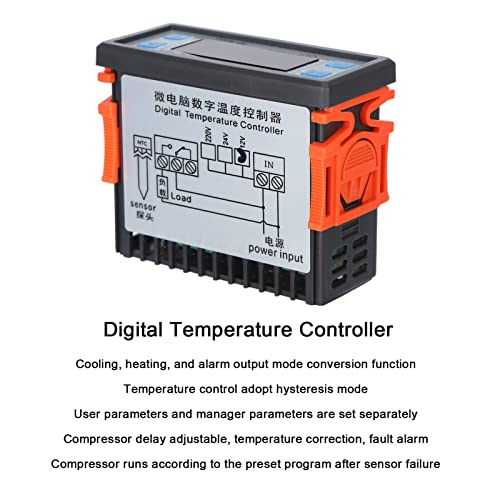 Sıcaklık Kontrol Anahtarı Sensörü, Buzdolabı için Sera için Fermentör için Su Geçirmez Prob ile Evrensel Akıllı Sıcaklık Kontrol