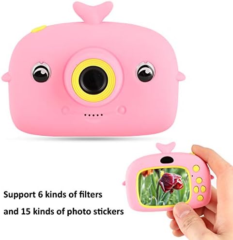 Çocuk Kamera, 2 İnç Renkli Ekran Mini Karikatür Kamera, El Video Kayıt Kamera, Çocuklar için Doğum Günü, Pembe